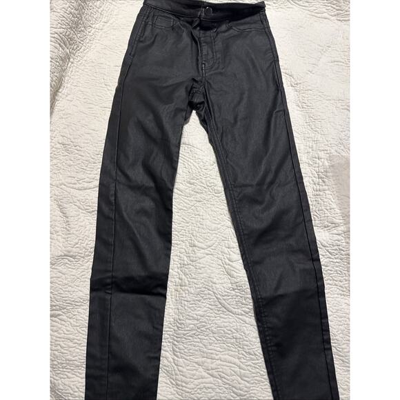 Calzedonia Jeans Womens Xs Black Casual Skinny Faux Vegan Leather - Picture 1 of 8